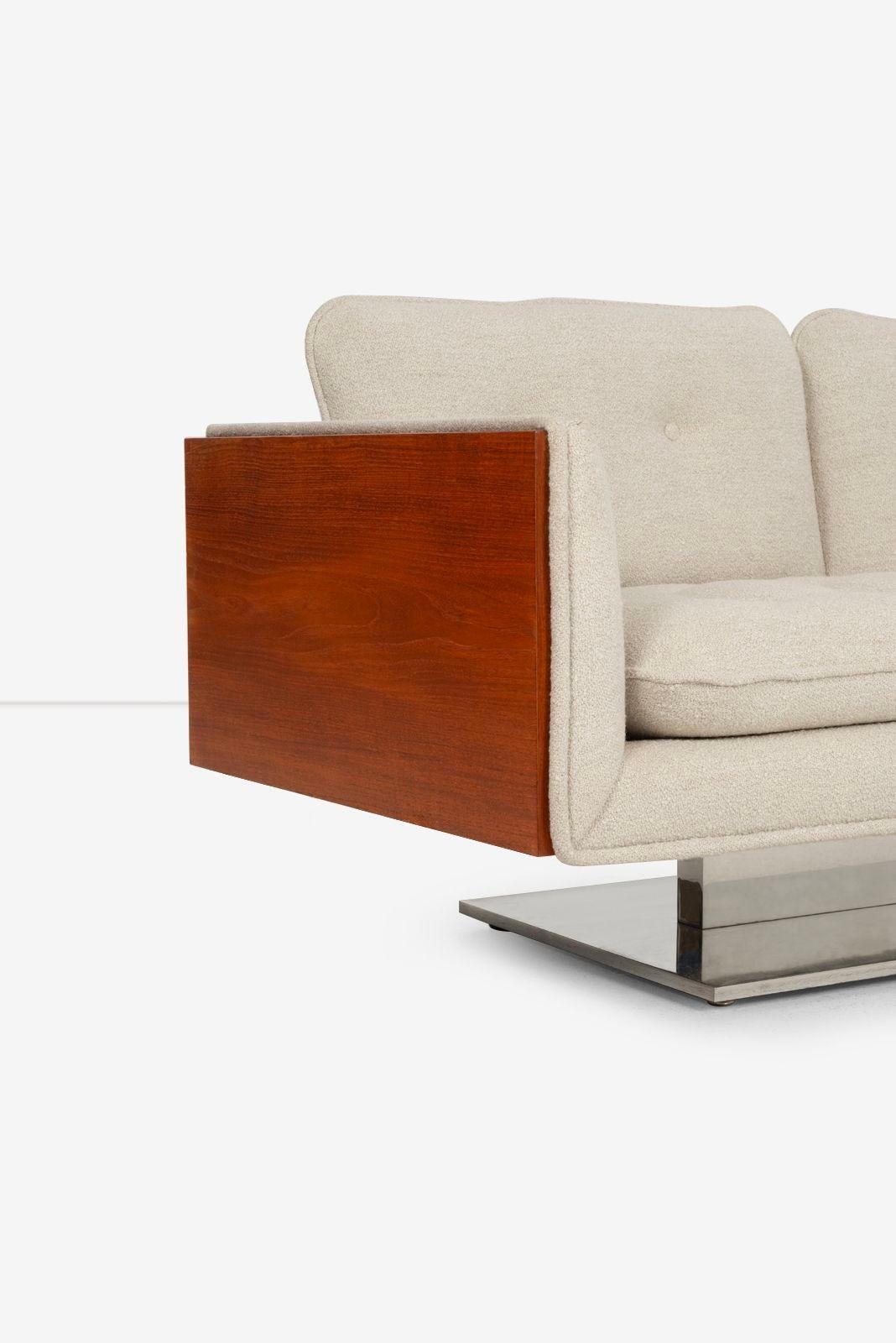 Pair of Warren Platner Sofas in Teakwood for Lehigh Leopold, 1970 2