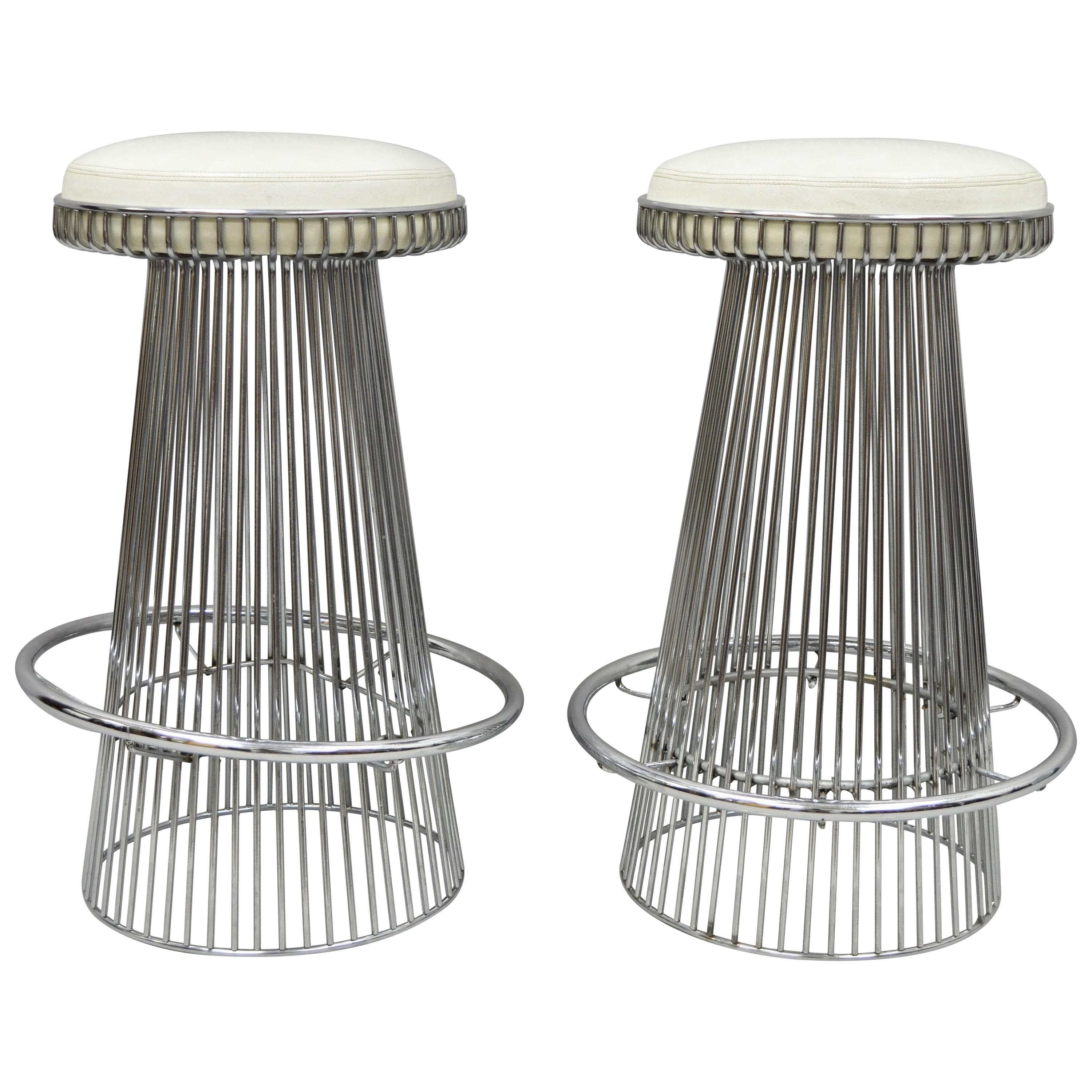 Sold at Auction: PAIR MODERNIST CHROME BAR STOOLS. LOUIS VUITTON STYLE