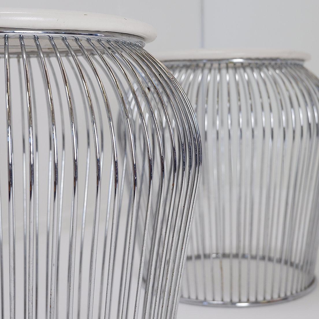Pair of Warren Platner style wire stools - 1970s For Sale 6