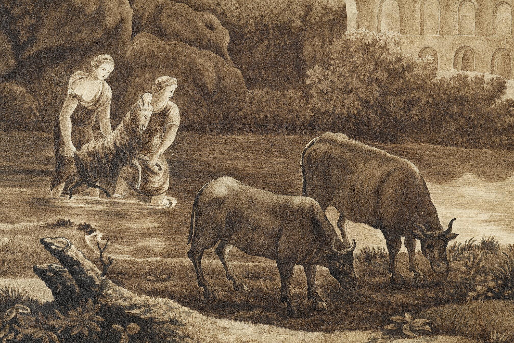 Pair of wash drawings after Claude Gelée, 18th century school 9