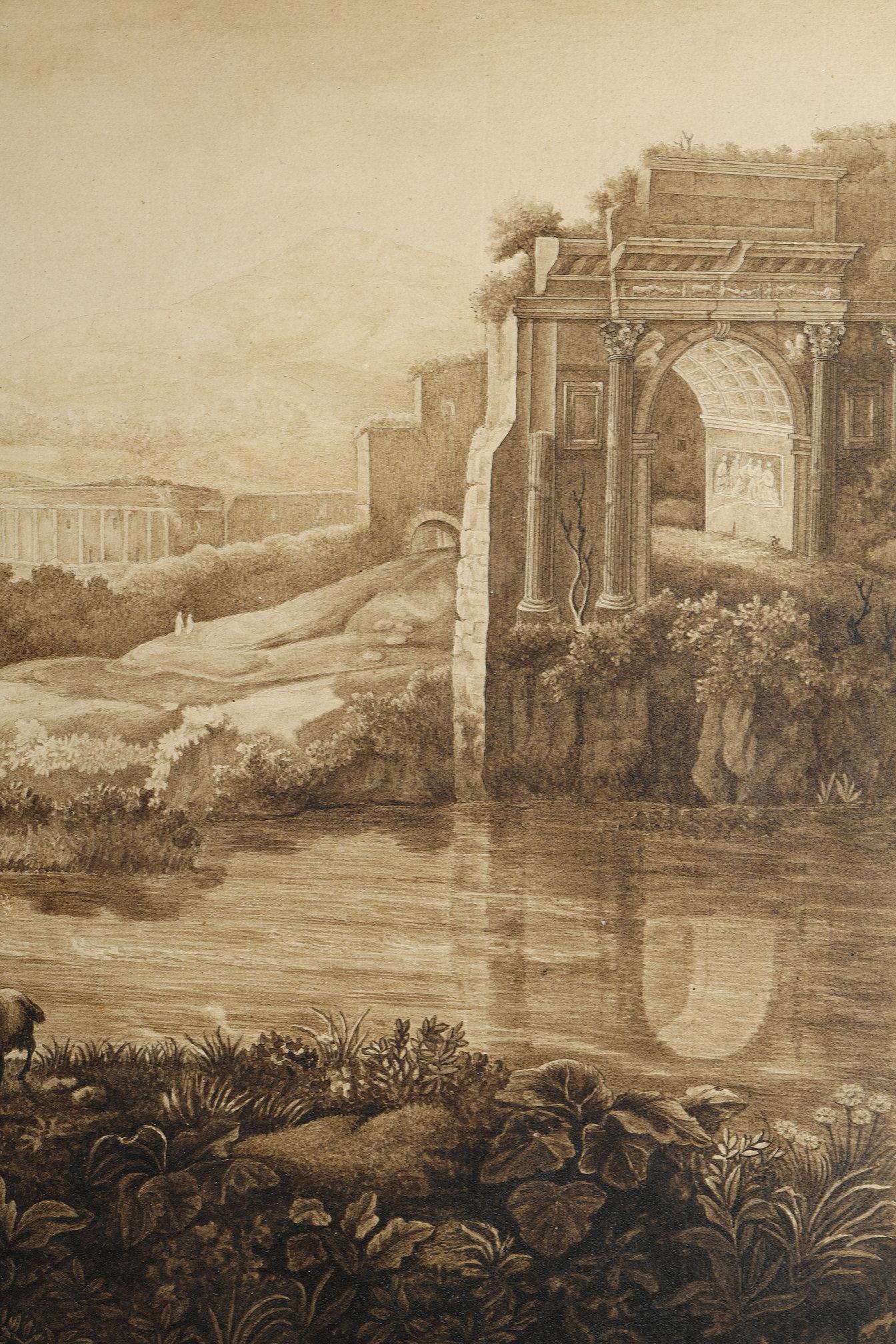 Pair of wash drawings after Claude Gelée, 18th century school 12