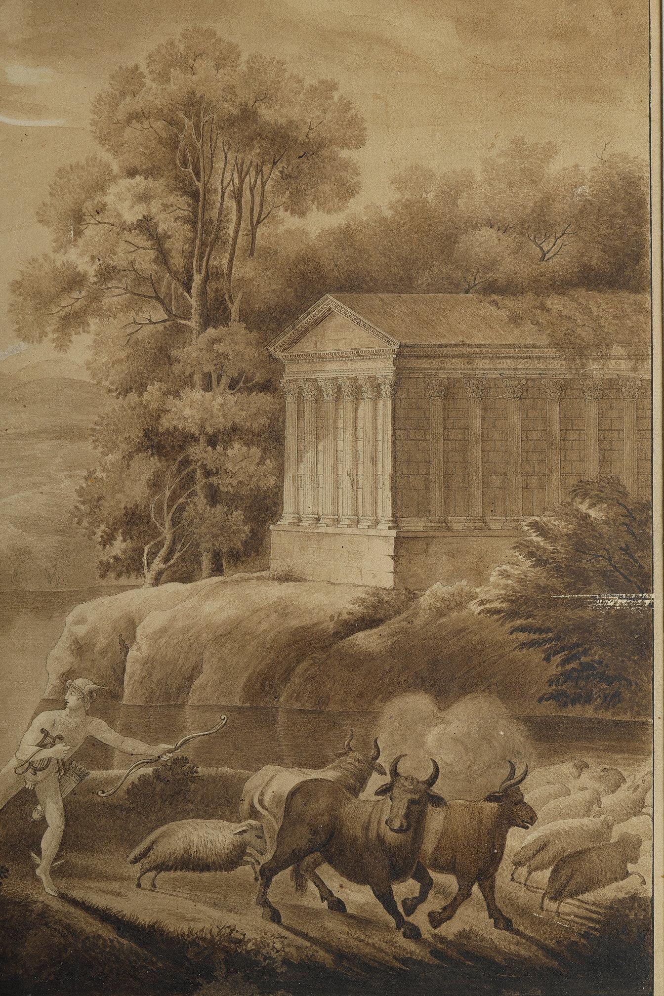 Pair of wash drawings after Claude Gelée, 18th century school 2