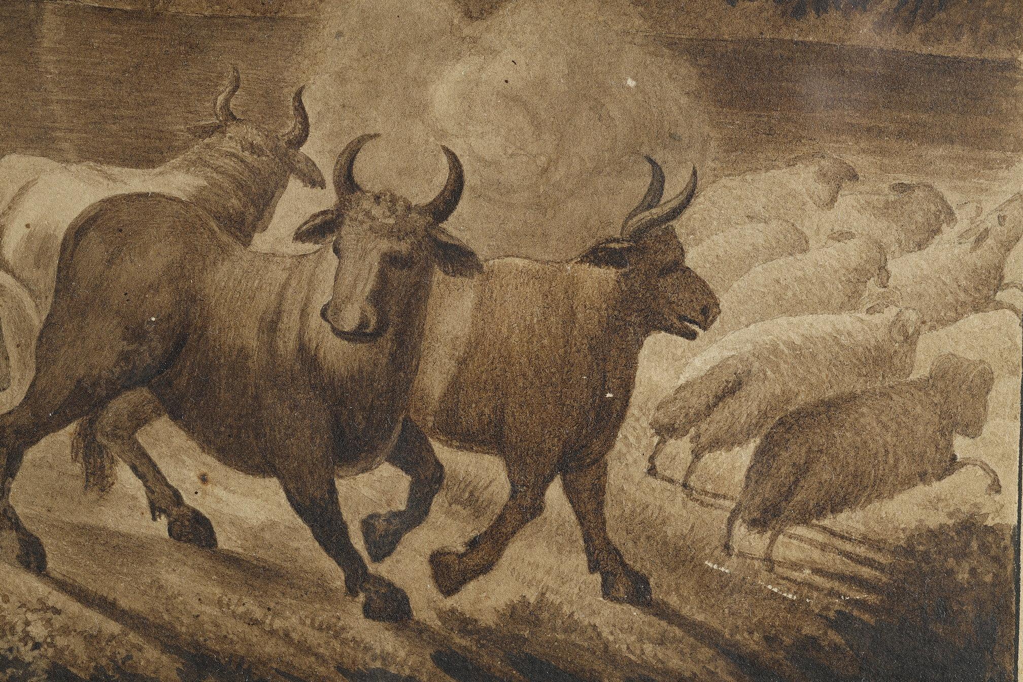 Pair of wash drawings after Claude Gelée, 18th century school 3