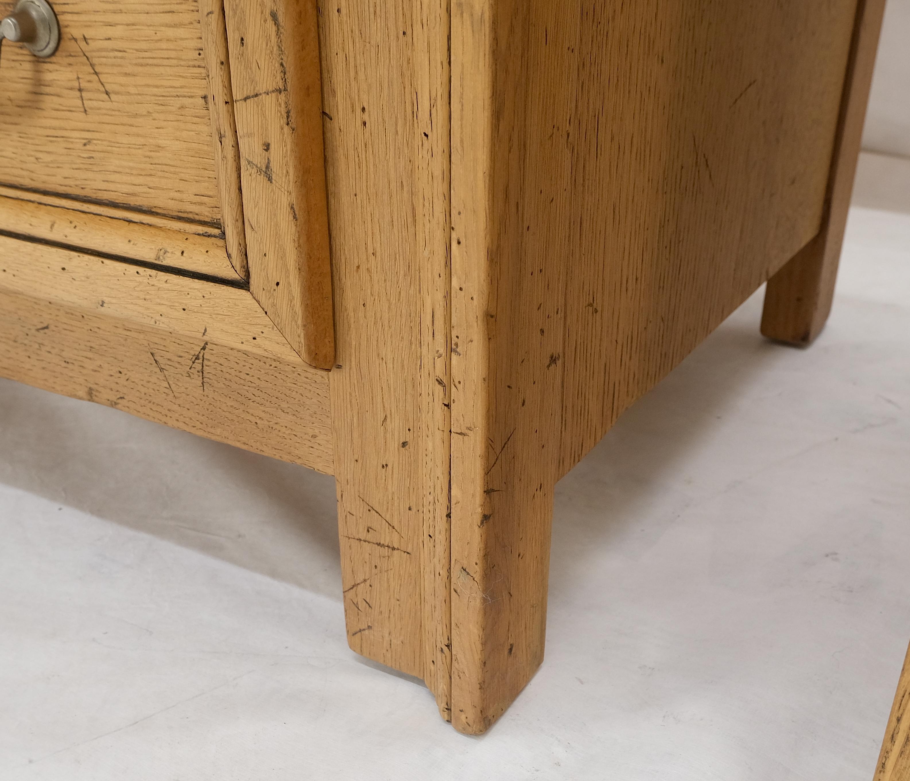 Pair of Washed Oak White Marble Tops 5 Drawers Bachelor Chests Dressers MINT! For Sale 8