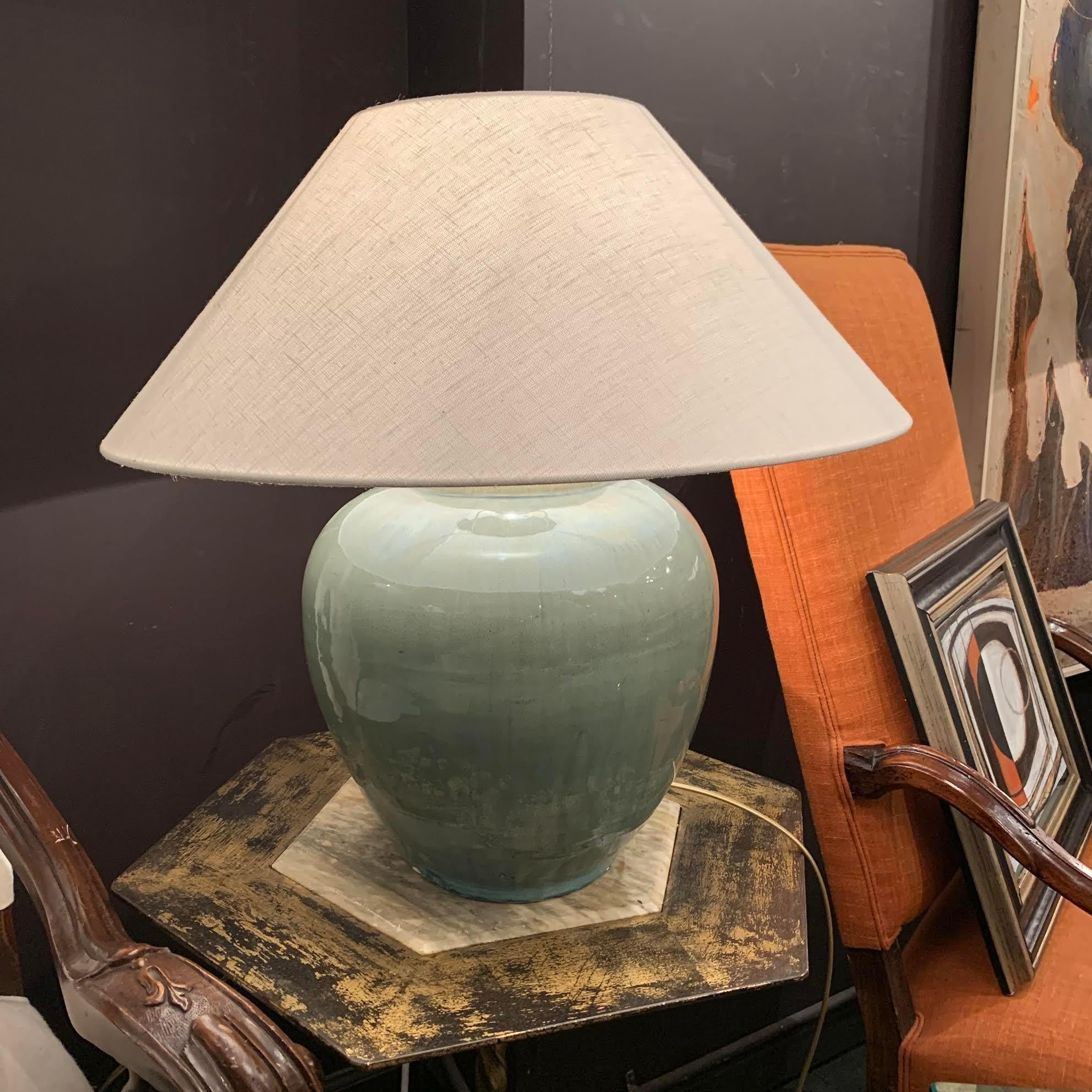 turquoise lamp shade