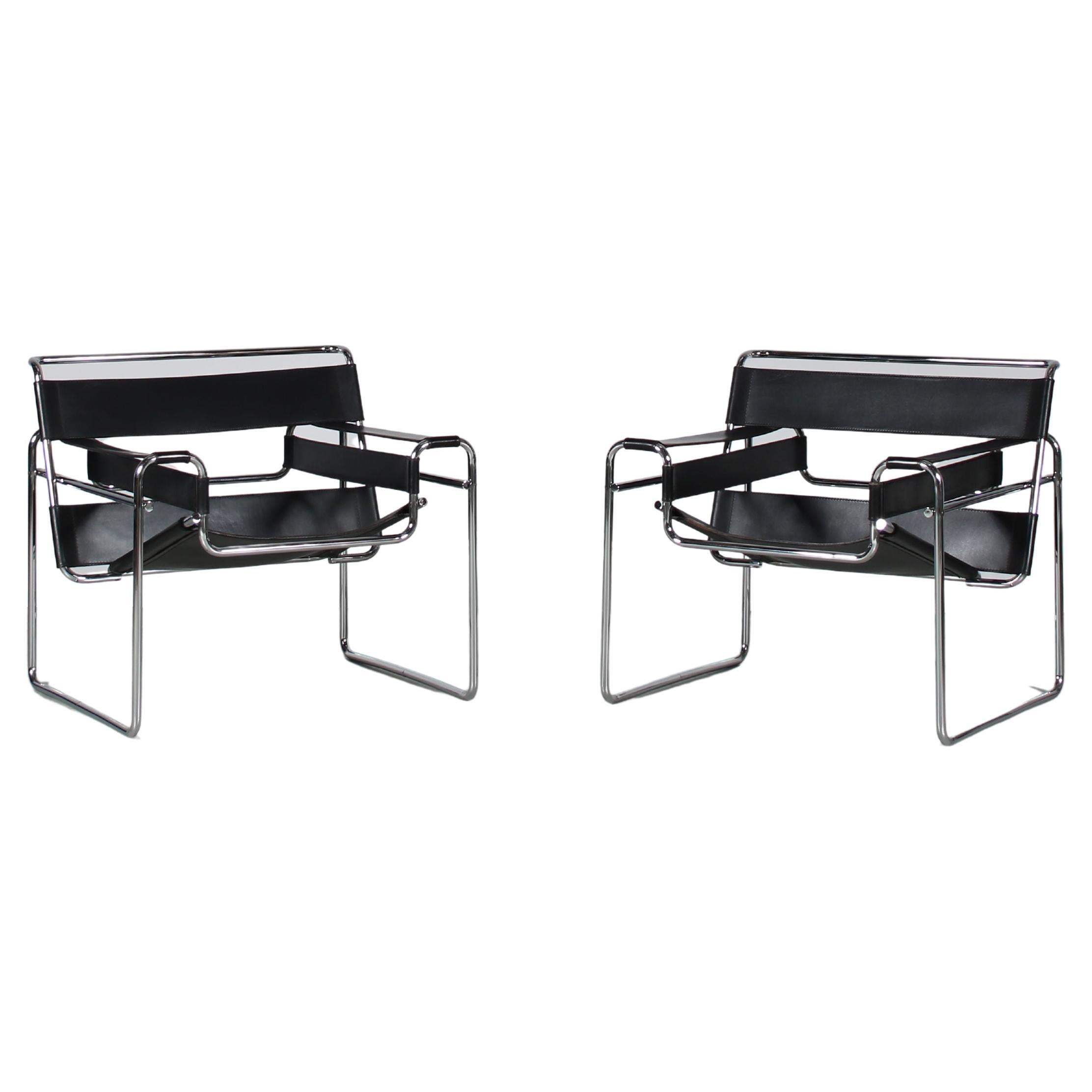 Pair of “Wassily” Chairs by Marcel Breuer for Gavina, Italy, 1960
