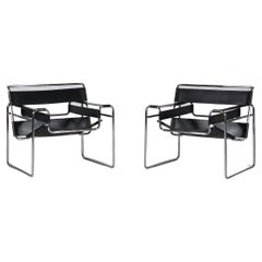 Pair of “Wassily” Chairs by Marcel Breuer for Gavina, Italy, 1960