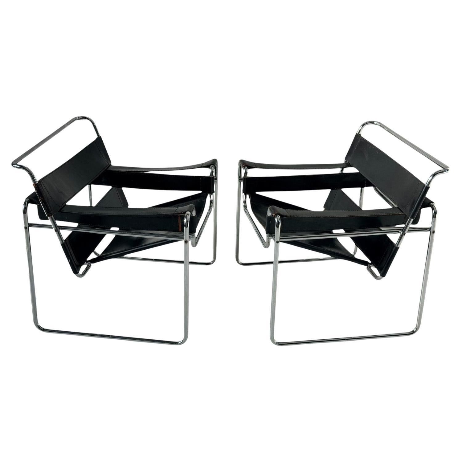 Paar Wassily-Stühle von Marcel Breuer für Knoll Model No. B3, 1970