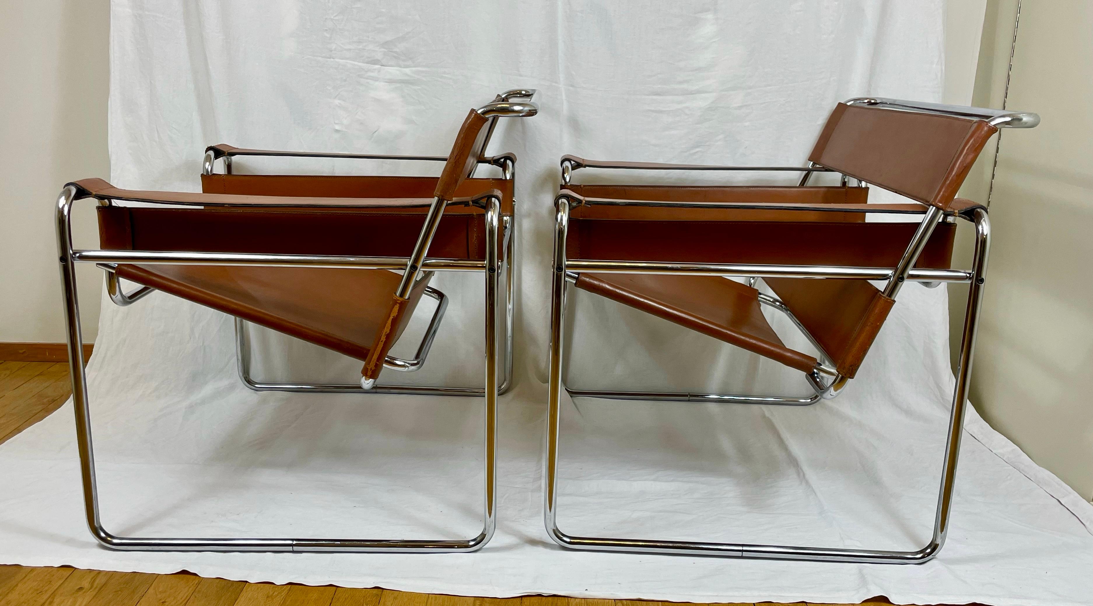 Pair of Wassily Lounge Chairs by Marcel Breuer 2