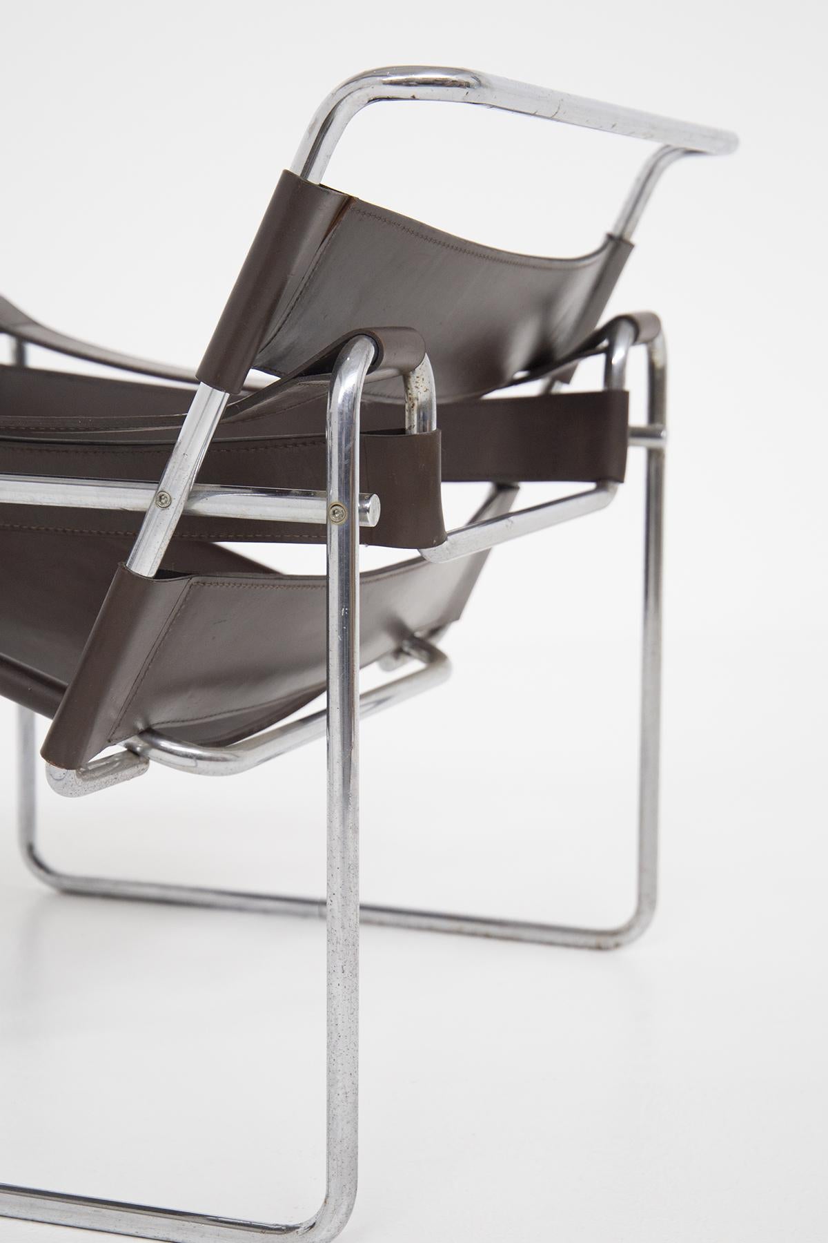 Late 20th Century Pair of Wassily Model B3 Lounge Chairs by Marcel Breuer for Gavina, 1970s