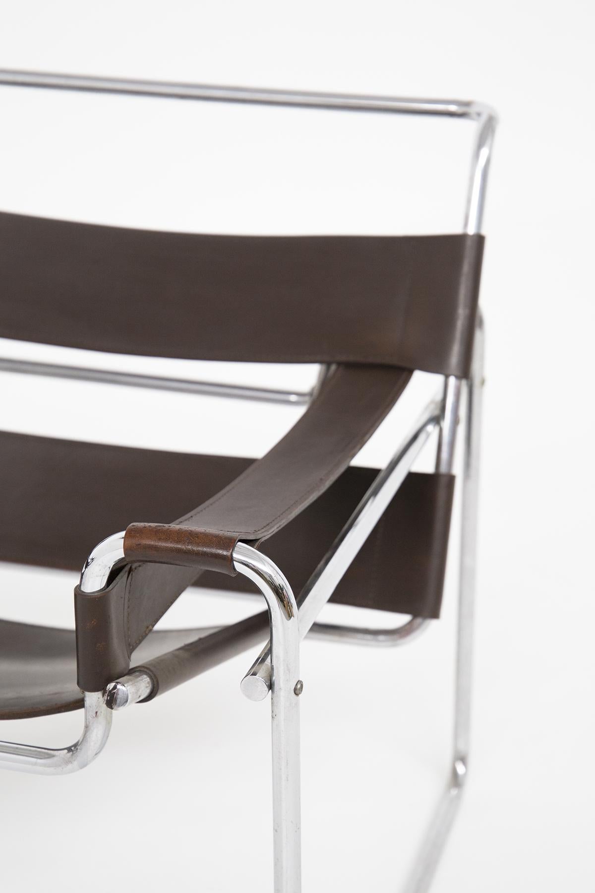 Pair of Wassily Model B3 Lounge Chairs by Marcel Breuer for Gavina, 1970s 2