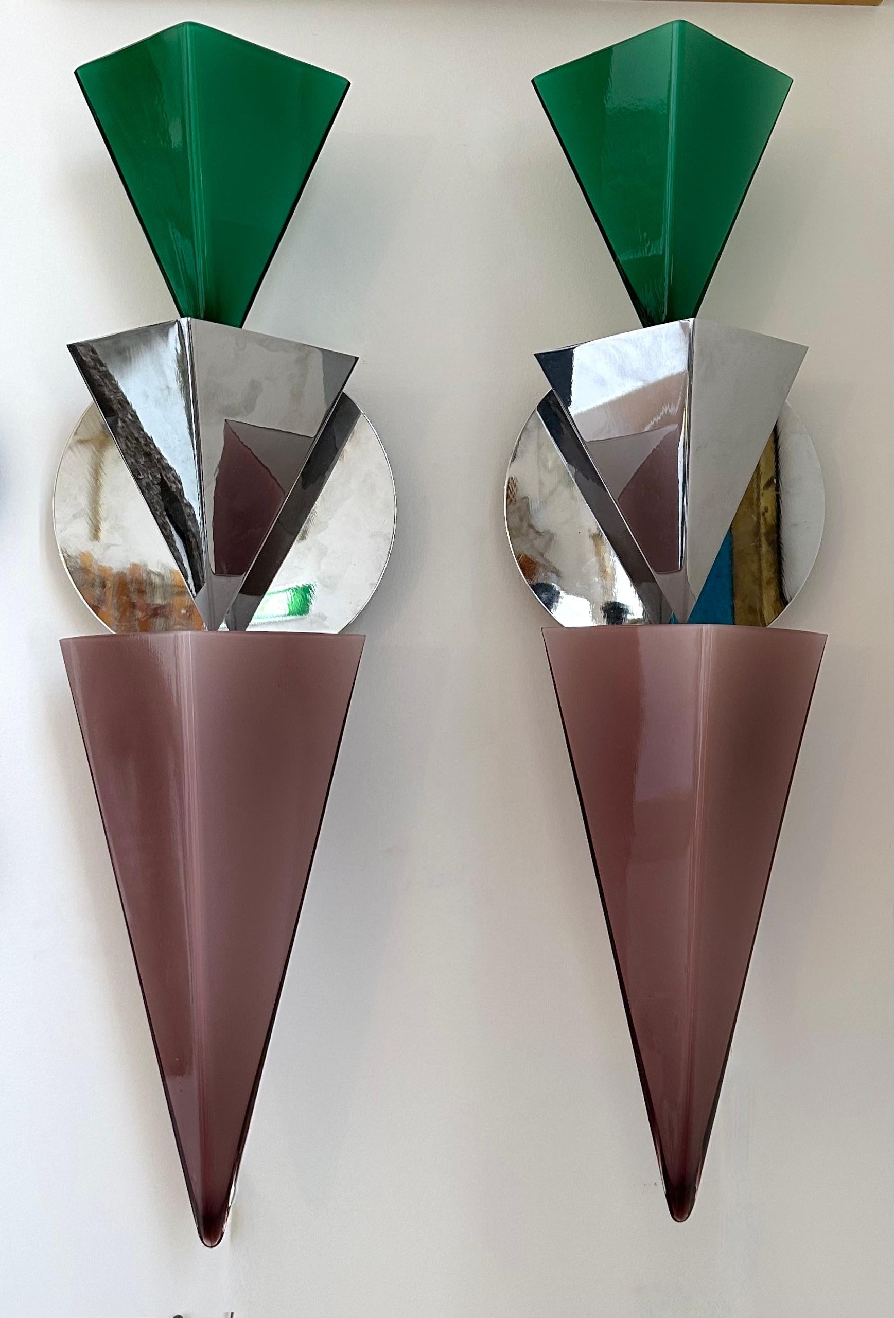 Mid-Century moderno Coppia di lampade Wassily di Tihani e Mancini per Foscarini. Italia, anni '80 in vendita