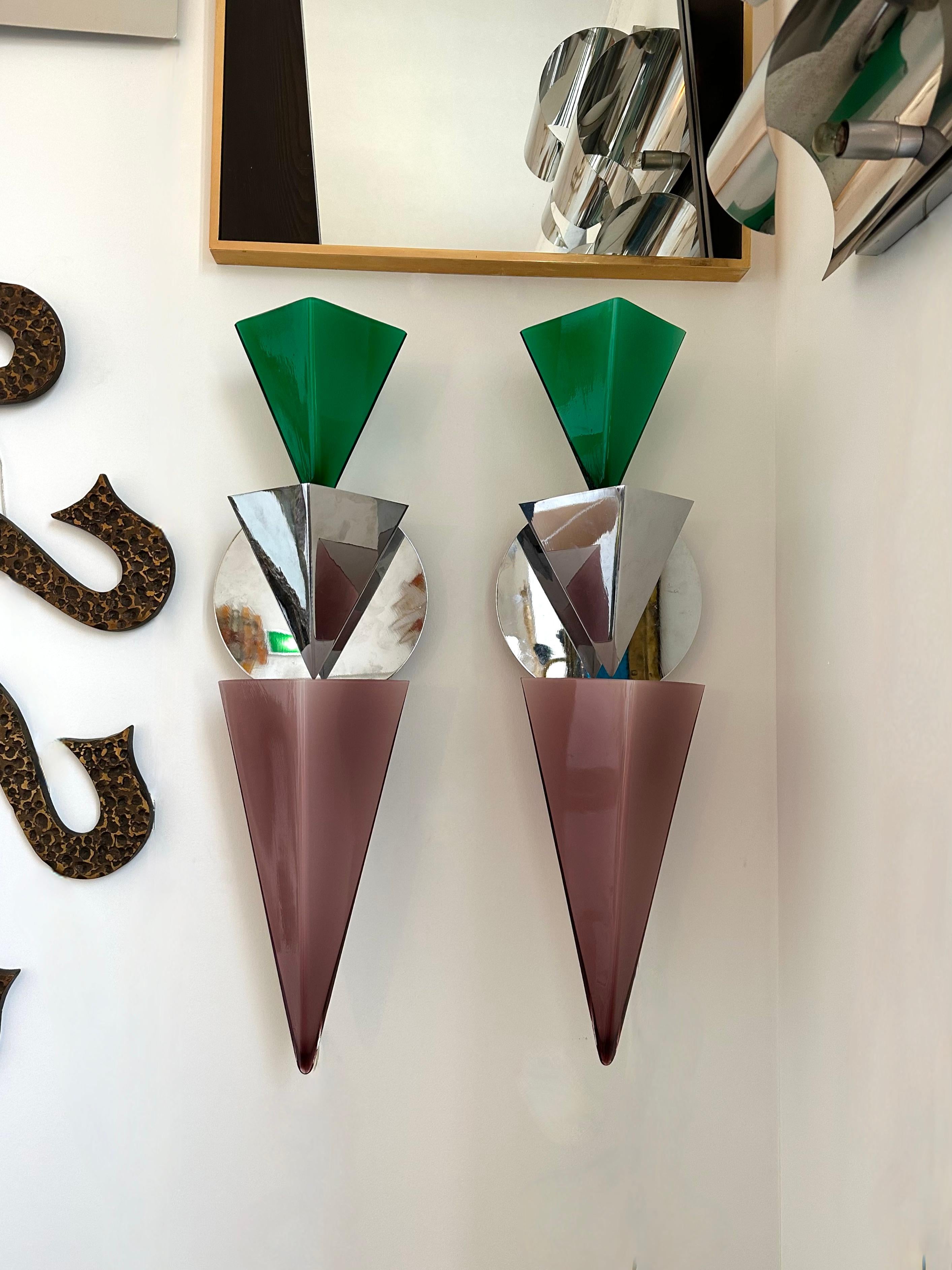 Metallo Coppia di lampade Wassily di Tihani e Mancini per Foscarini. Italia, anni '80 in vendita