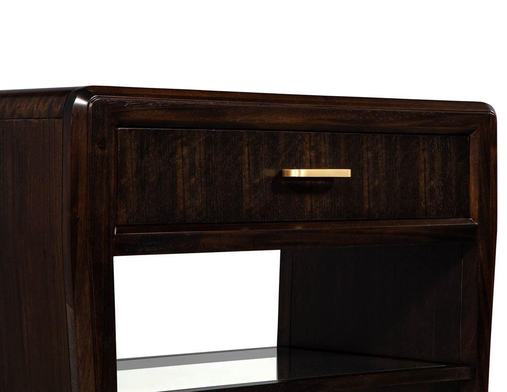 Pair of Water Fall Mozambique and Mahogany Nightstands 2