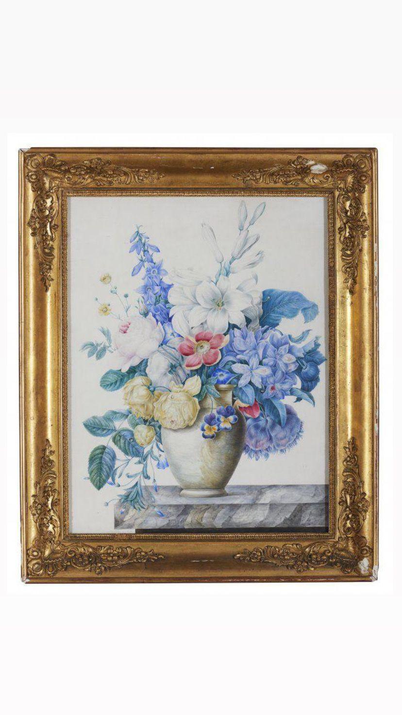 Watercolor paintings depicting flowers are a popular and beautiful form of art.

 This particular artist Marie-Louise-Anne-Victoire de la Fouchardière, used watercolors to capture the delicate and vibrant nature of flowers. The translucent and