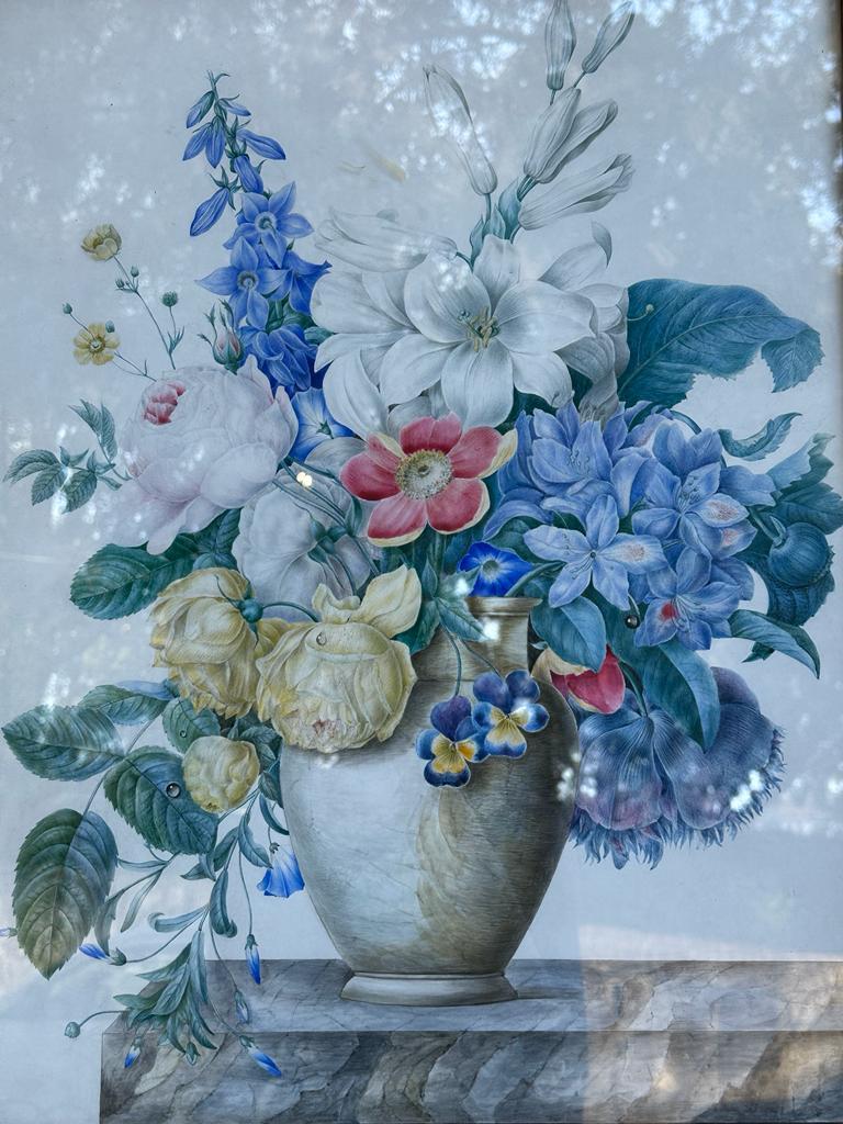 XIXe siècle Paire d'aquarelles - Marie Louise Anne-Marie Victoire de la Fouchardière (1814-1903)  en vente