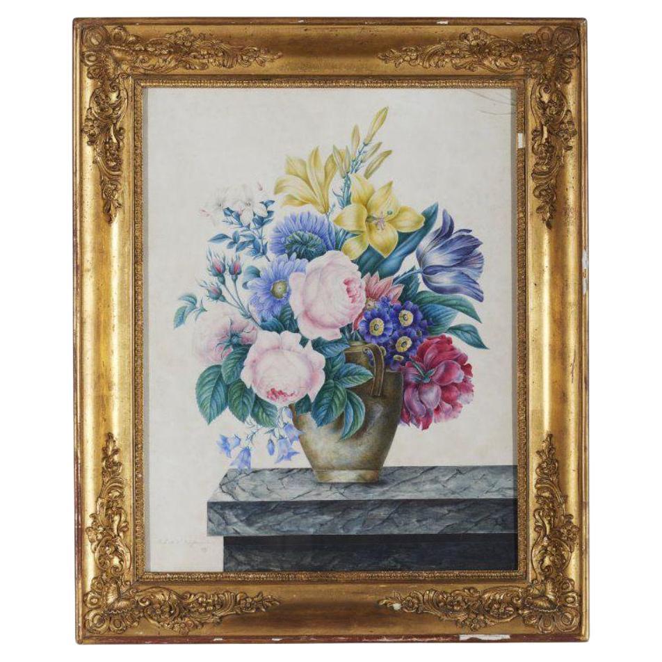 Pair of Watercolors - Marie Louise Anne Victoire de la Fouchardière (1814-1903)  For Sale