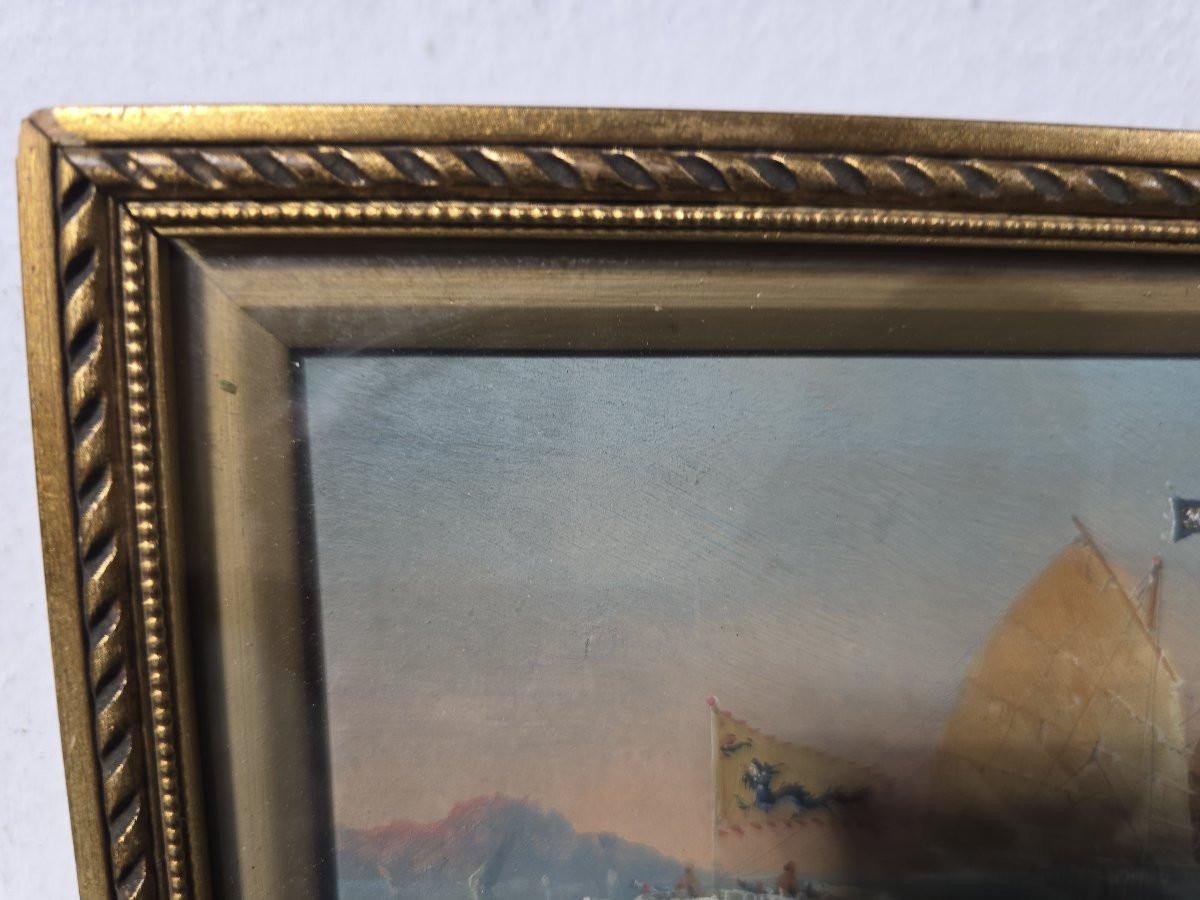Paire d'aquarelles de bateaux chinois - 19e siècle en vente 4