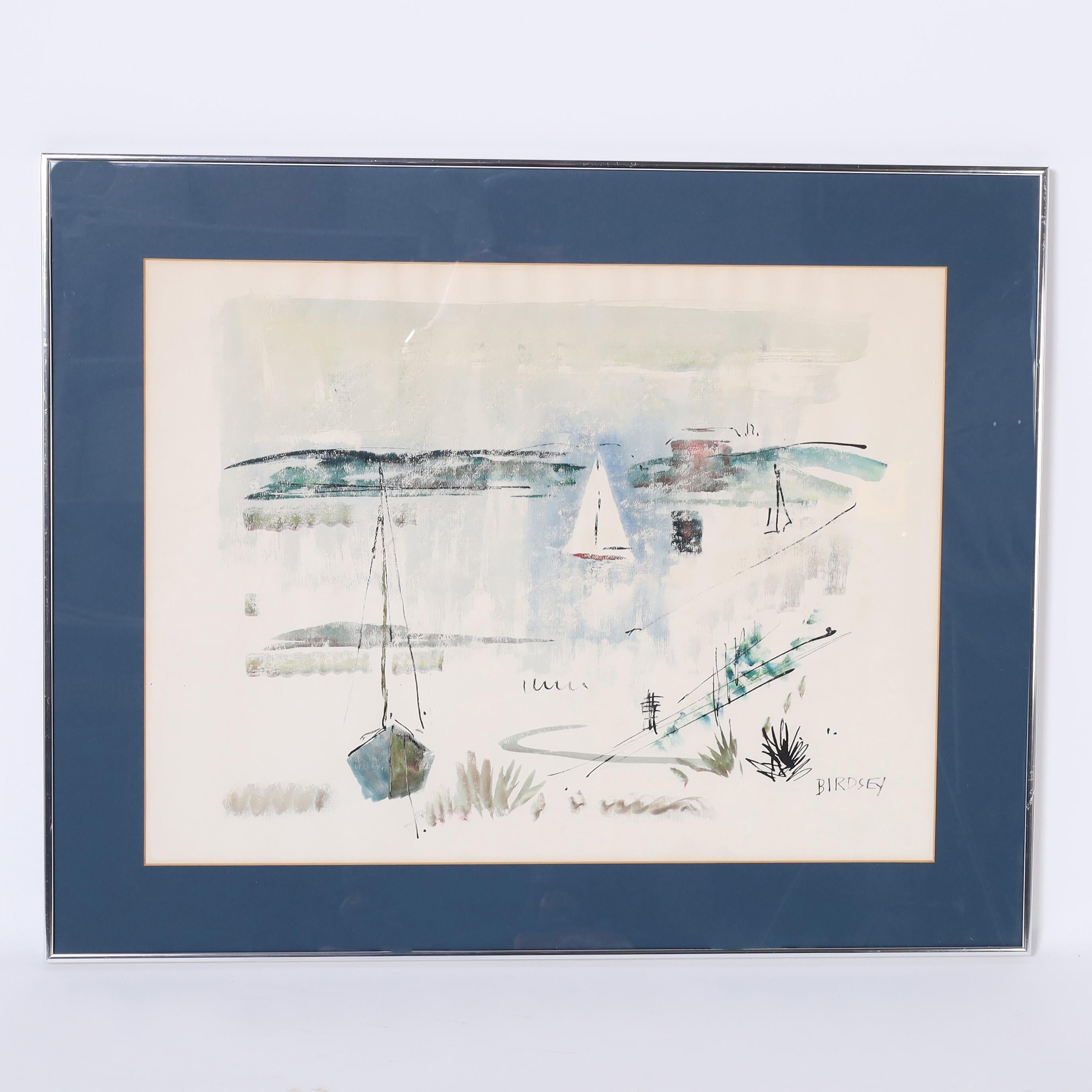 Pair of Watercolors on Paper of Bermuda by Alfred Birdsey In Good Condition In Palm Beach, FL