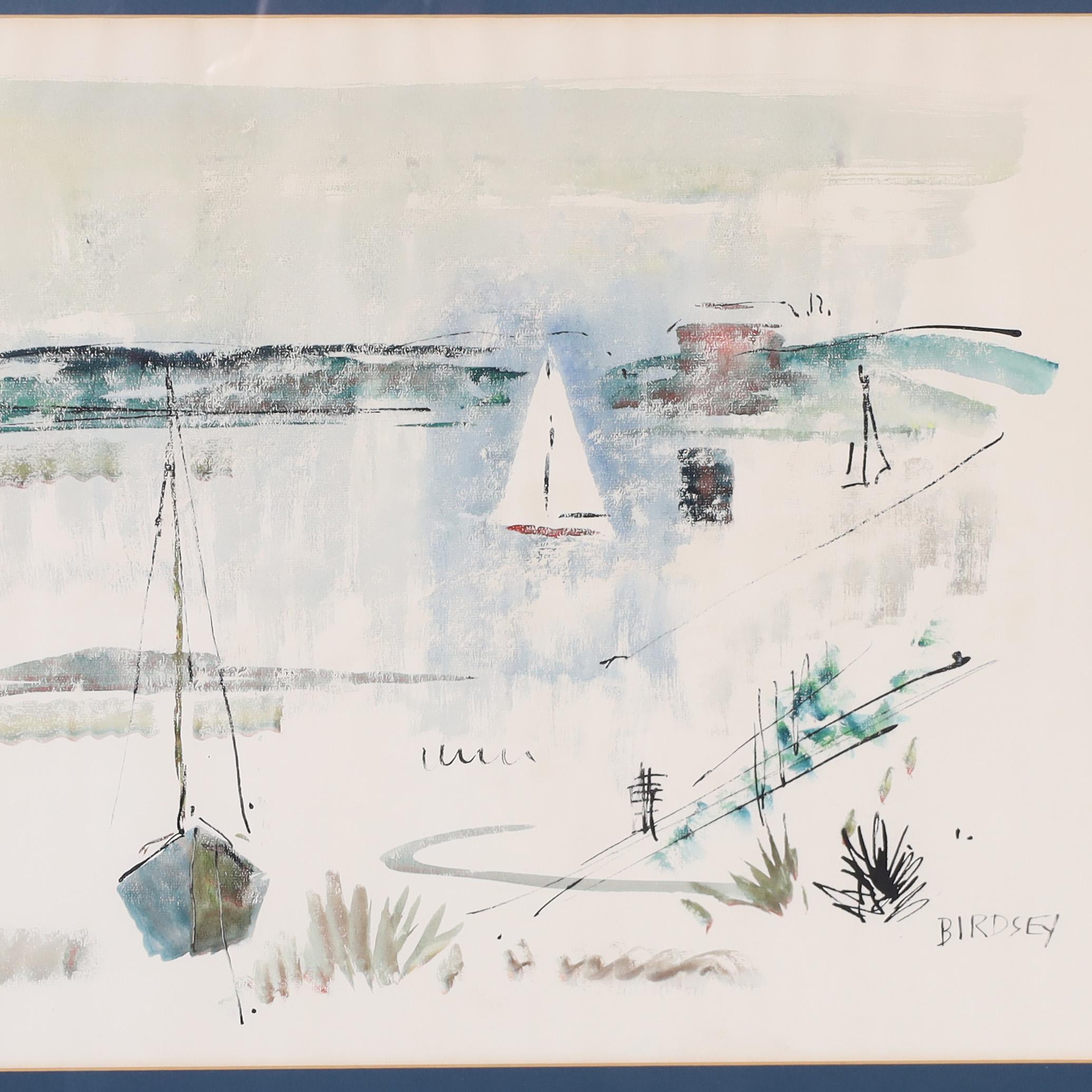 20th Century Pair of Watercolors on Paper of Bermuda by Alfred Birdsey