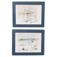 Pair of Watercolors on Paper of Bermuda by Alfred Birdsey