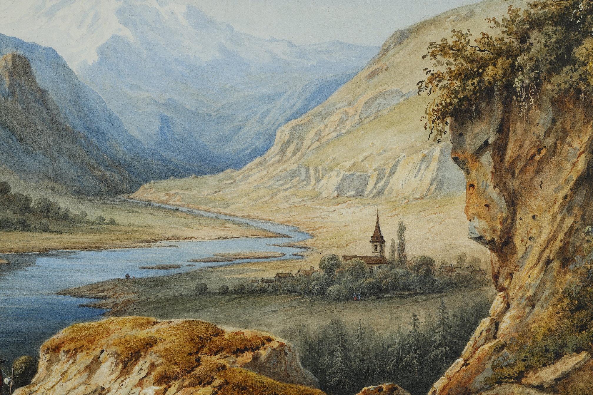 Pareja de acuarelas firmadas por François-Jules Collignon en venta 4