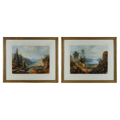 Pair of watercolors signed by François-Jules Collignon 