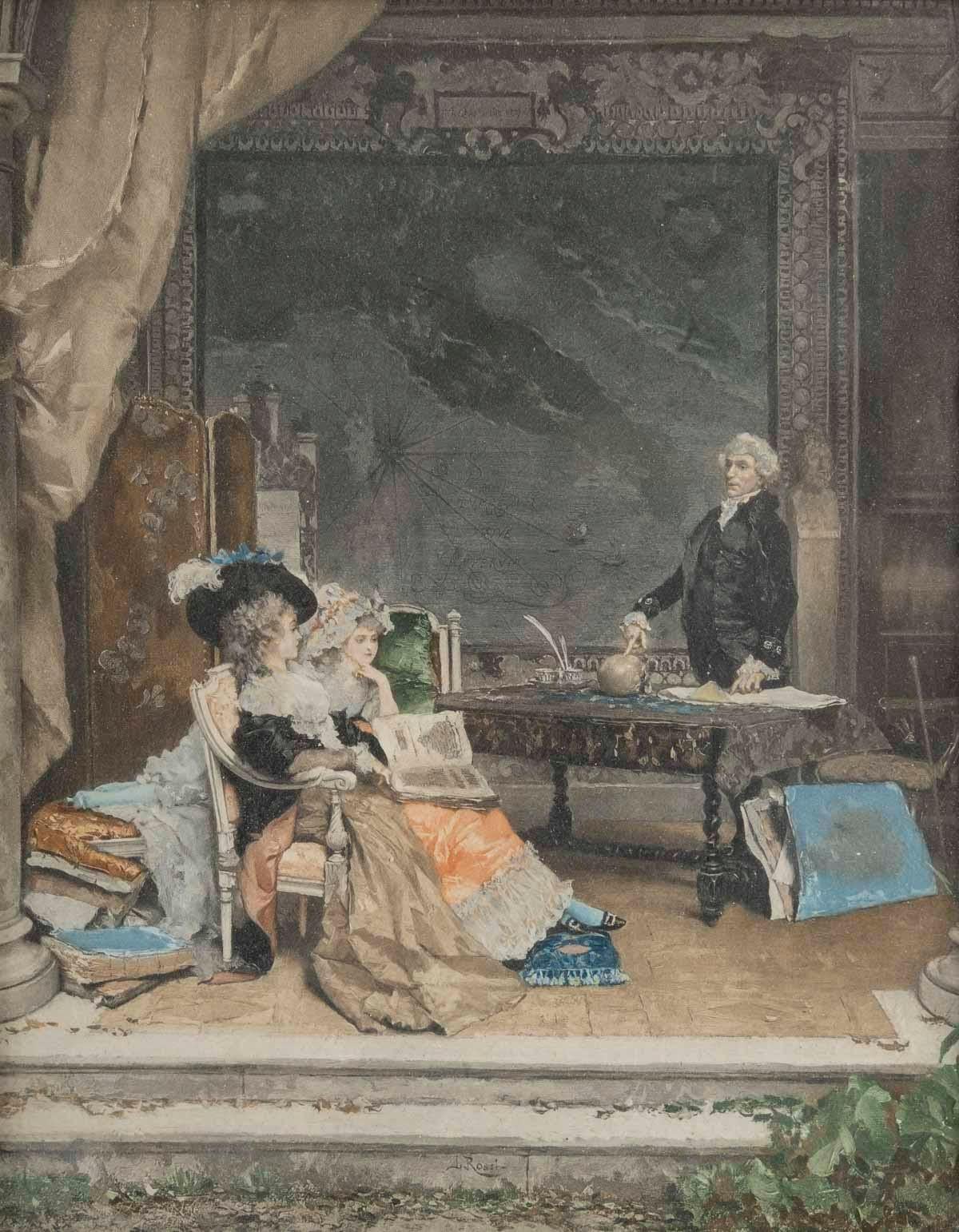 Paar Aquarellgemälde auf Papier, schön gerahmt, 19. Jahrhundert. (Französisch) im Angebot