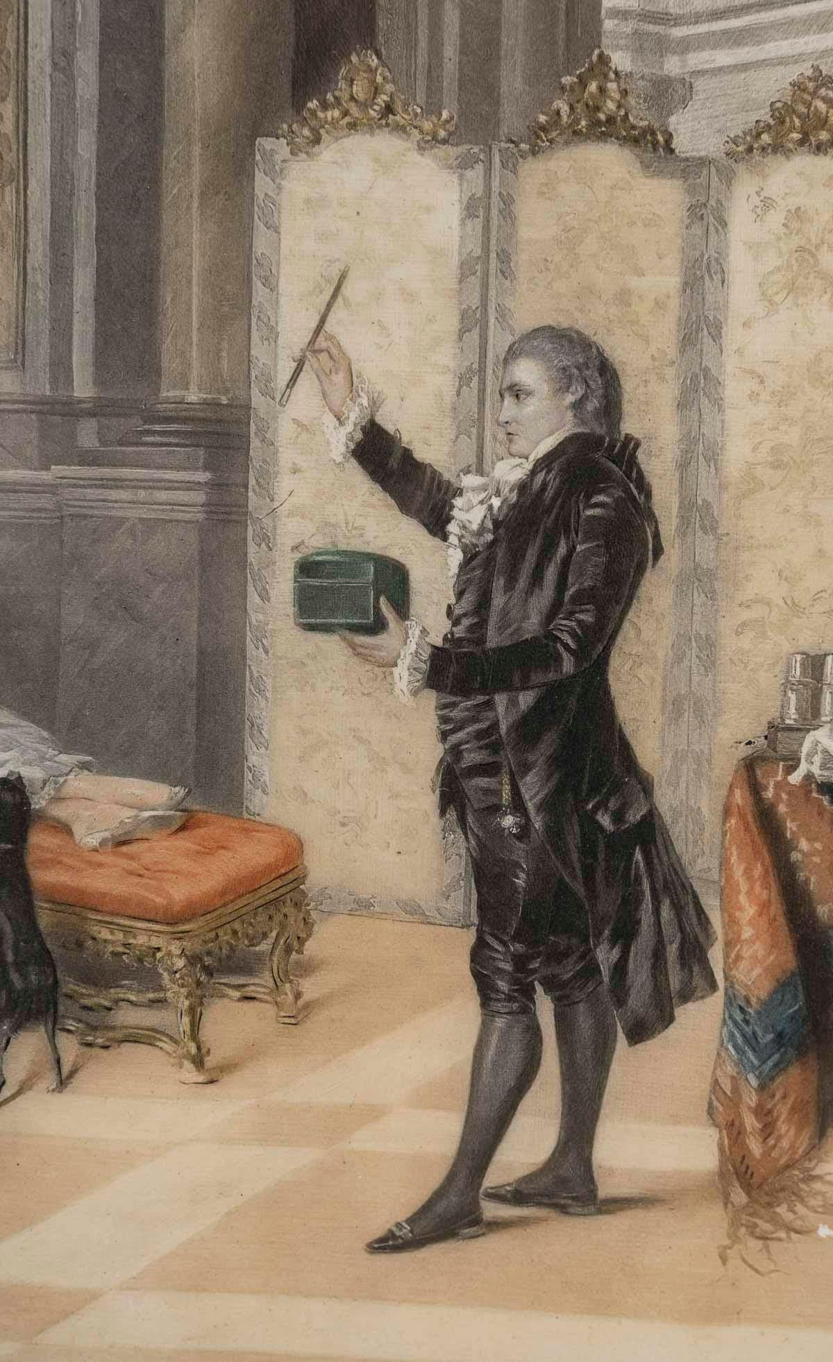 Paar Aquarellgemälde auf Papier, schön gerahmt, 19. Jahrhundert. im Zustand „Gut“ im Angebot in Saint-Ouen, FR
