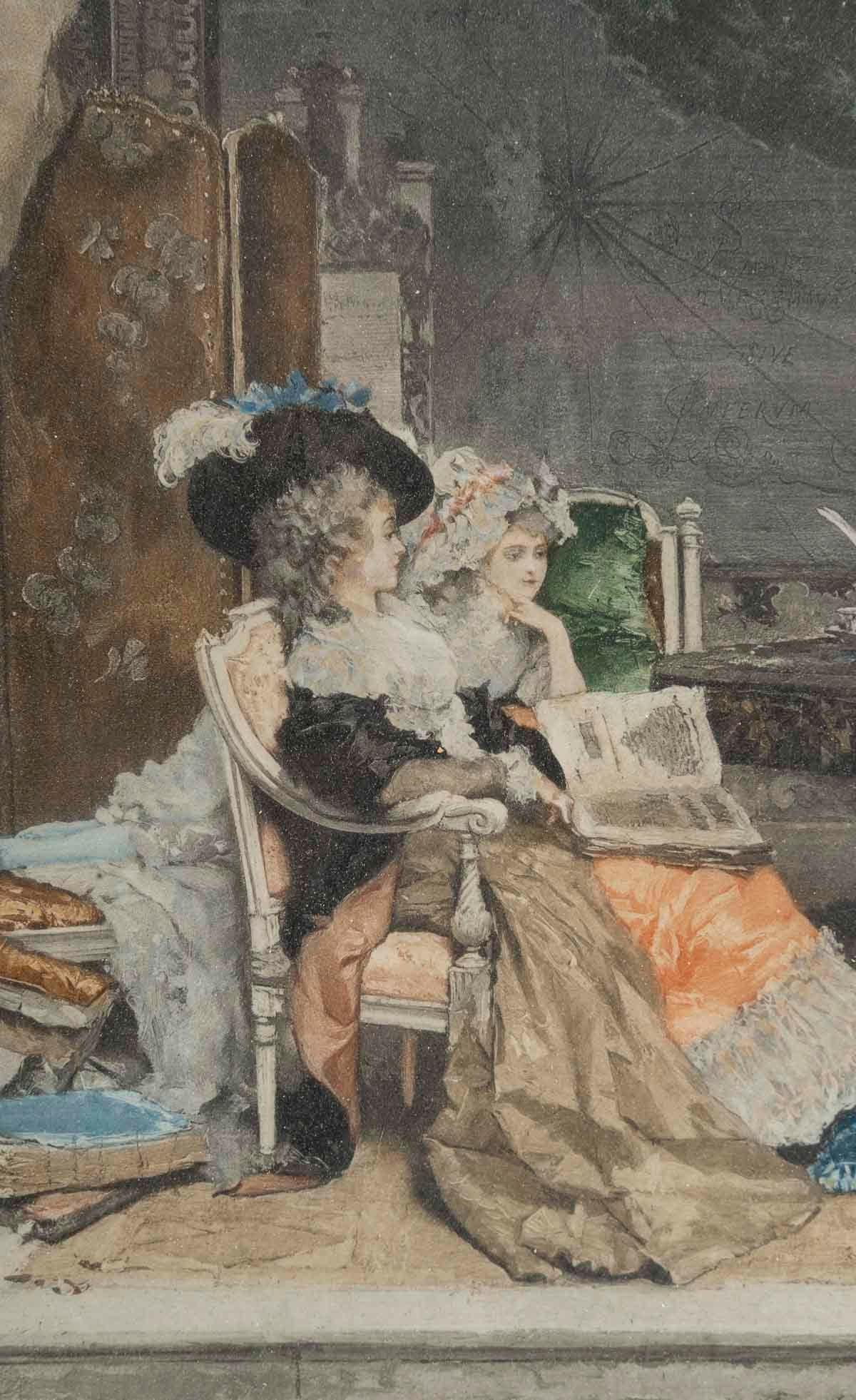 Paar Aquarellgemälde auf Papier, schön gerahmt, 19. Jahrhundert. im Angebot 2