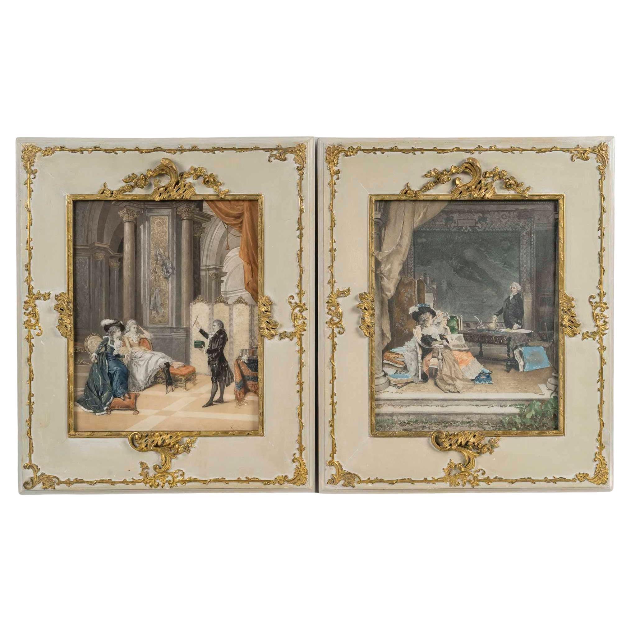 Pair of Watercolour Paintings on Paper, Nicely Framed, 19th Century.