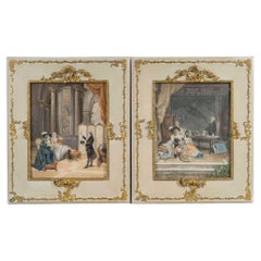 Pair of Watercolour Paintings on Paper, Nicely Framed, 19th Century.