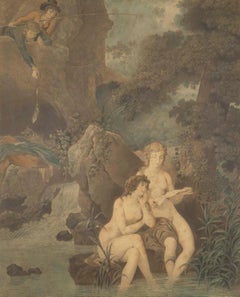 Pair of Watercolours by Schall P and Descourtis, Napoleon III Period.