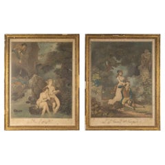 Pair of Watercolours by Schall P and Descourtis, Napoleon III Period.