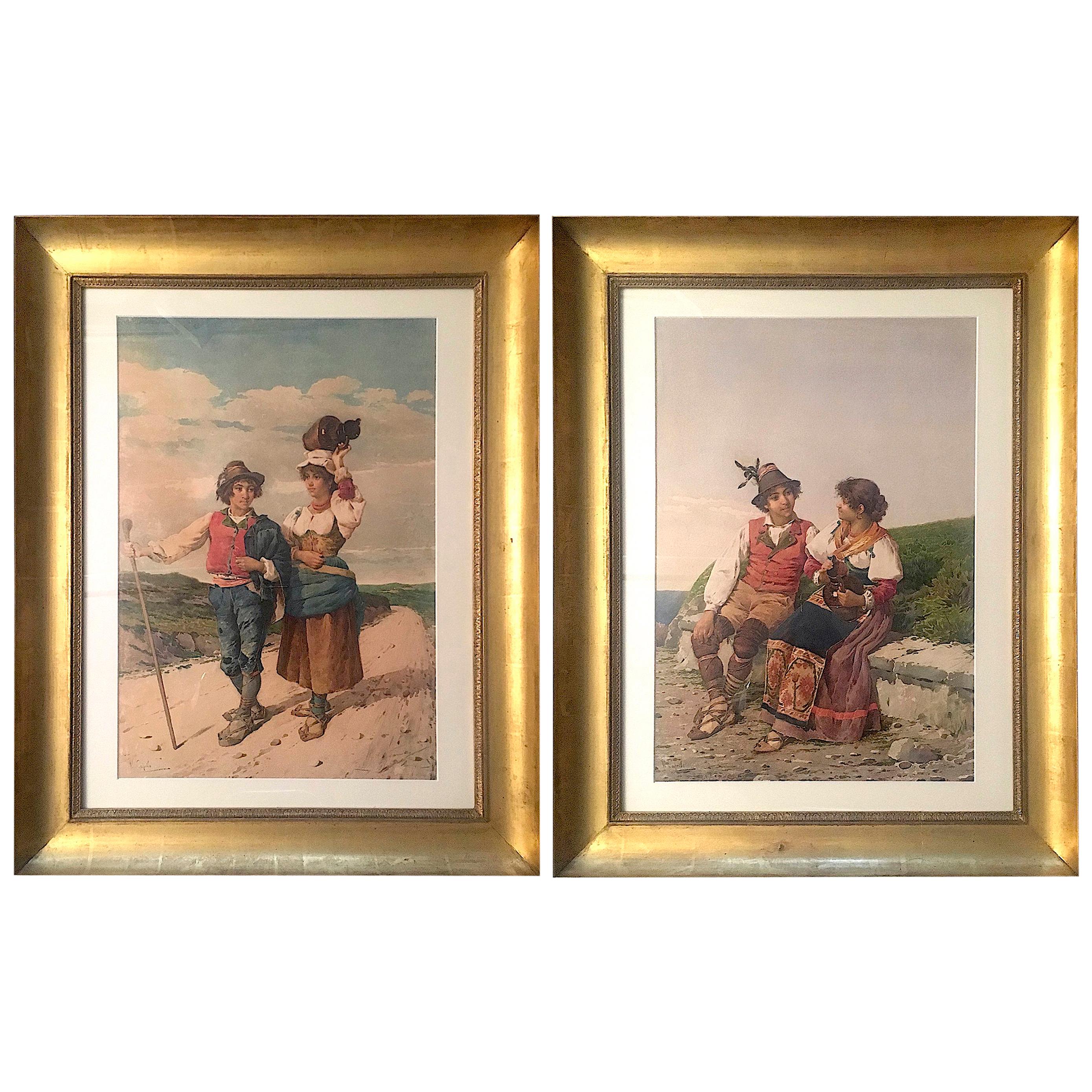 Pair of Watercolours of Vicenzo Caprile