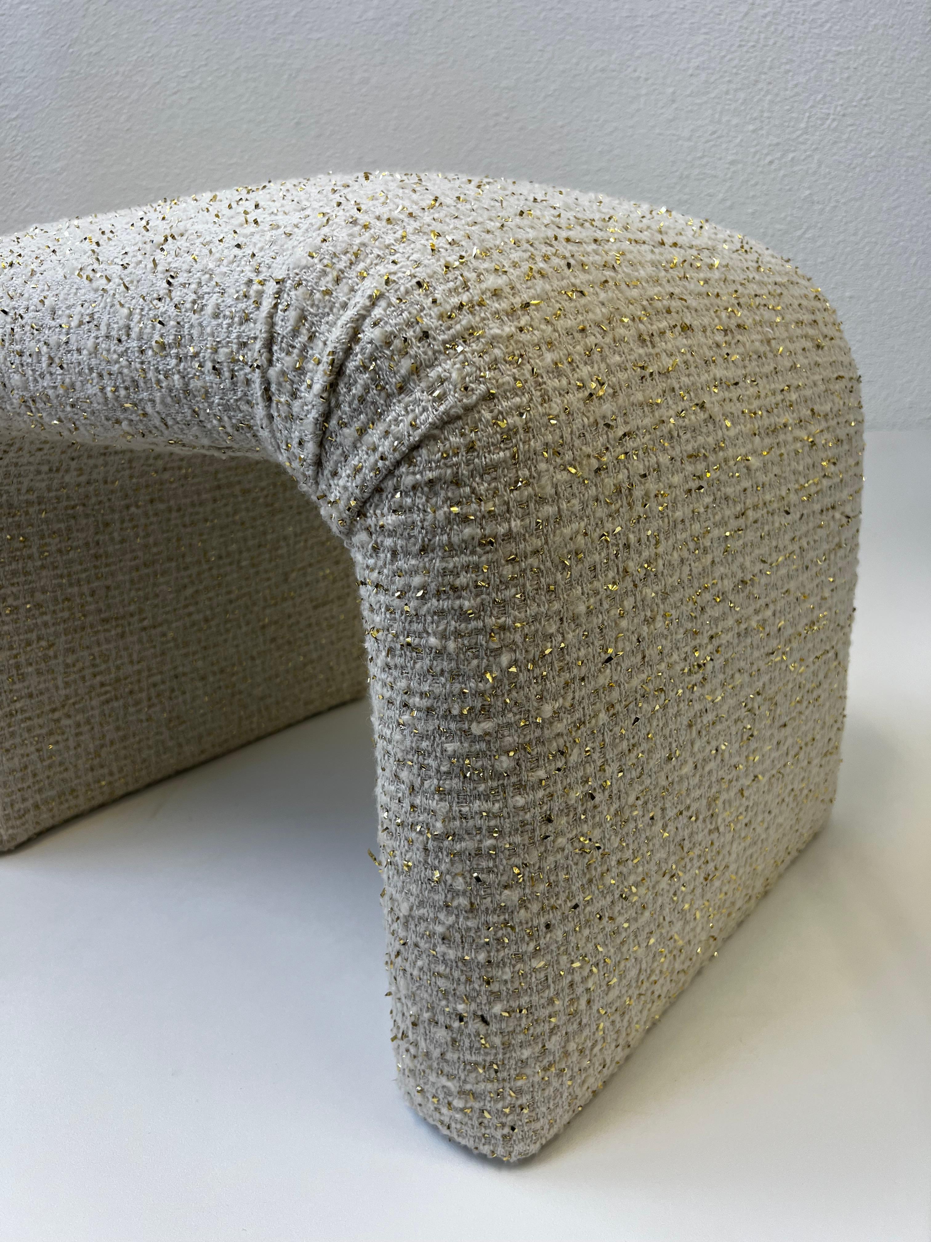 Fabric Pair of Waterfall Benches by Steve Chase For Sale