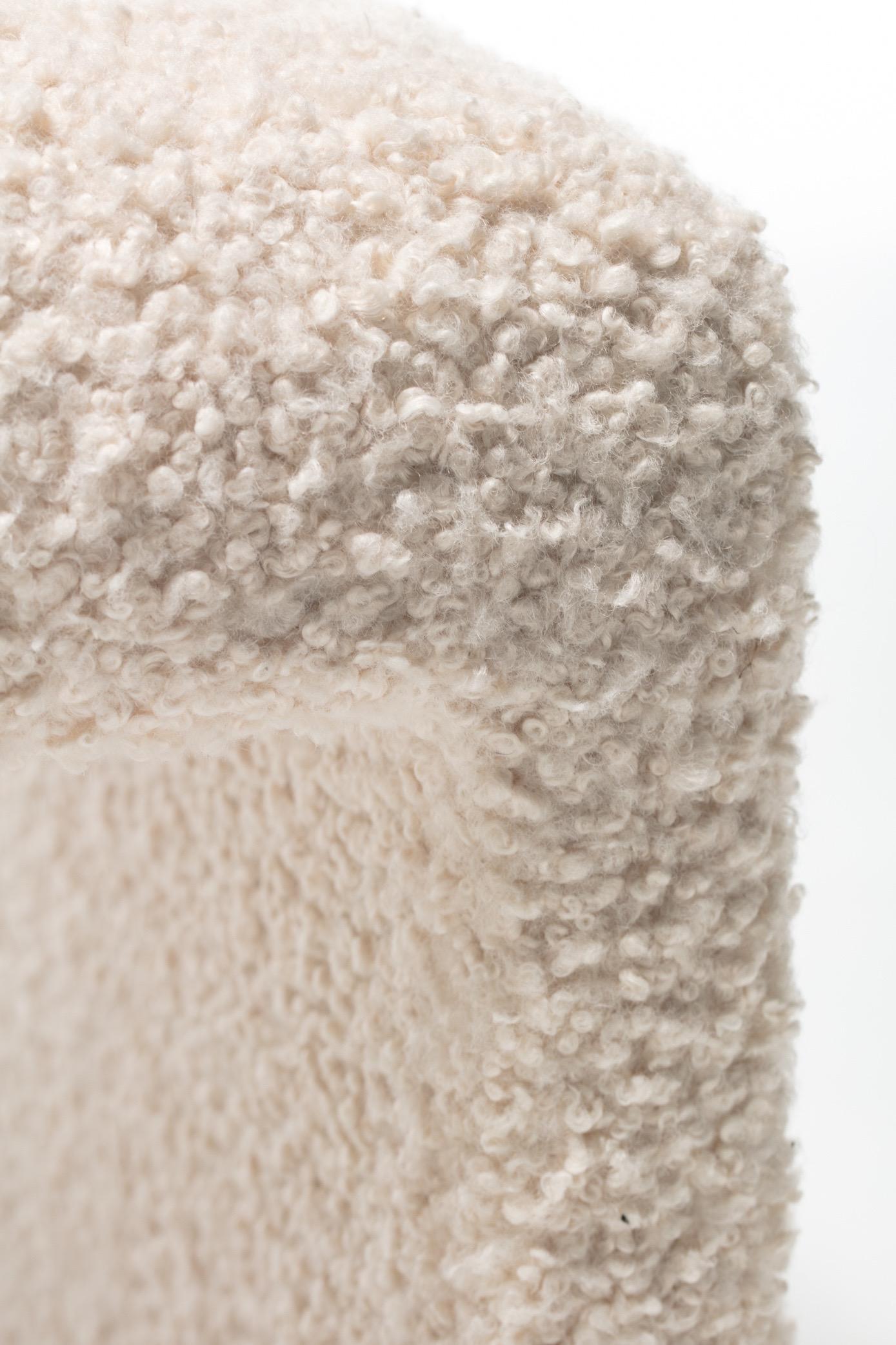 Pair of Waterfall Benches in Ivory Bouclé by Directional, circa 1970s 1