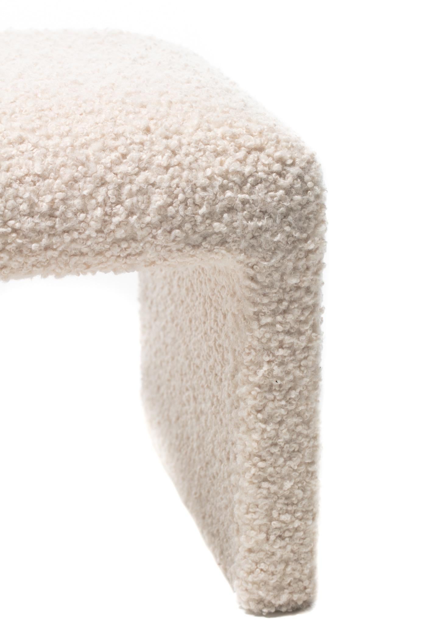 Pair of Waterfall Benches in Ivory Bouclé by Directional, circa 1970s 2
