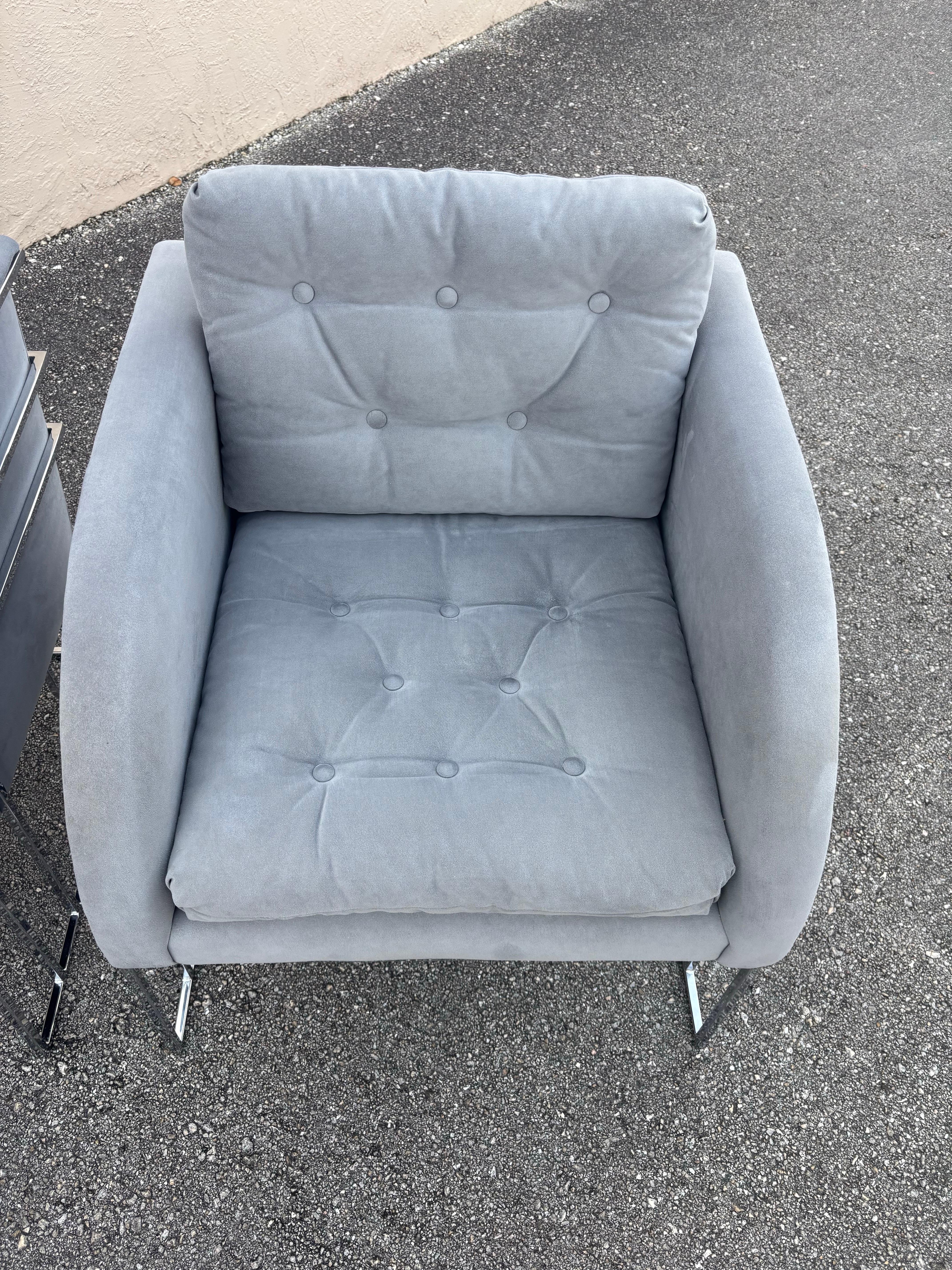 Paire de chaises longues en chrome avec cascade, George Mergenov pour Weiman/Warren Lloyd en vente 1