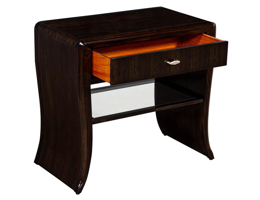 Modern Pair of Waterfall Mozambique and Mahogany End Tables For Sale