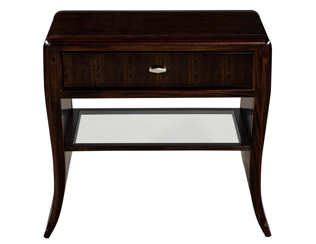 Pair of Waterfall Mozambique and Mahogany End Tables In New Condition For Sale In North York, ON