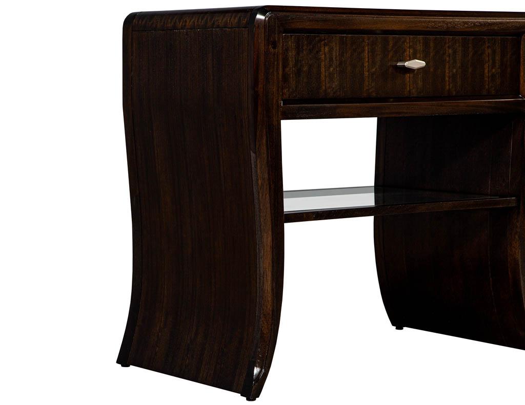 Pair of Waterfall Mozambique and Mahogany End Tables For Sale 1