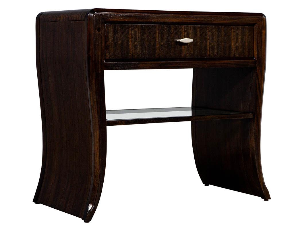 Pair of Waterfall Mozambique and Mahogany End Tables For Sale 2