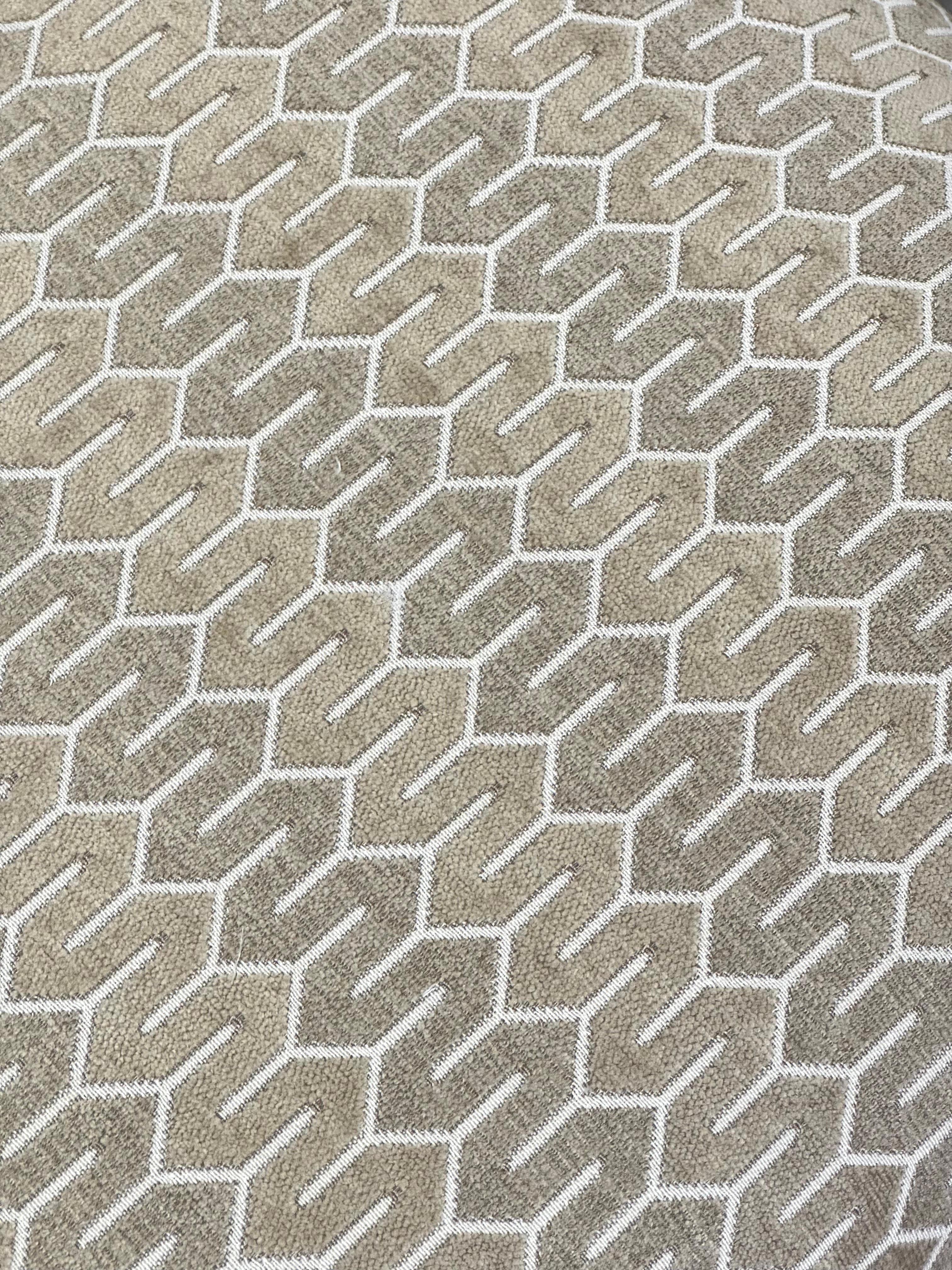 Pair of Waterfall Ottomans in Cream For Sale 8