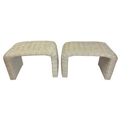 Pair of Waterfall Ottomans in Cream