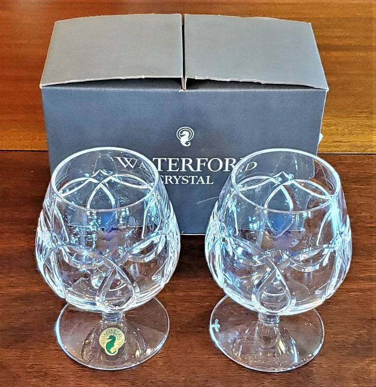 Pair of Waterford Clannad Brandy Goblets In Good Condition In Dallas, TX