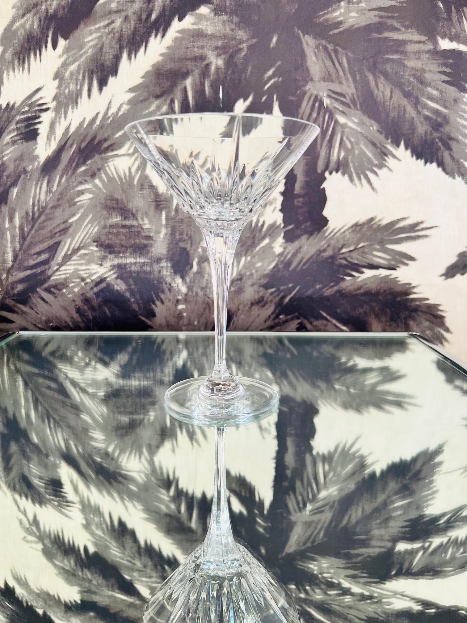 Regency Pair of Waterford Crystal Martini Glasses, Lismore Series, circa 1990's