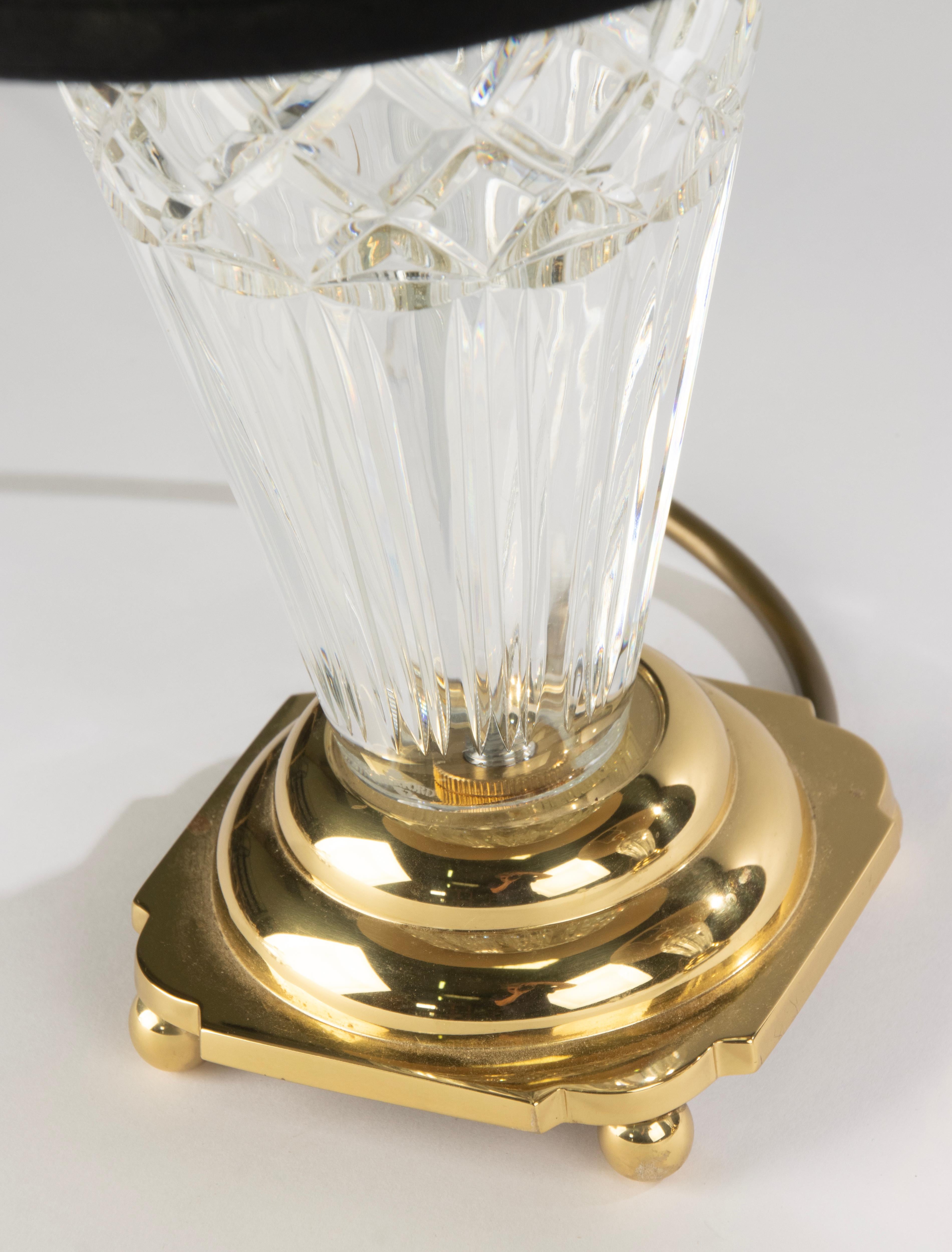 Coppia di lampade da tavolo in Waterford Crystal con paralumi, anni '90 - Model No. in vendita 3
