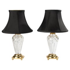 Pair of Waterford Crystal Table Lamps with Shades, 1990s - Model Belline