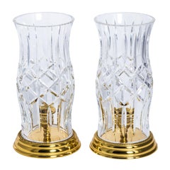 Pair of Waterford Hurricane Lamps